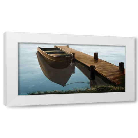 Quiet Blue Morning White Modern Wood Framed Art Print by Nawrocke, Bruce