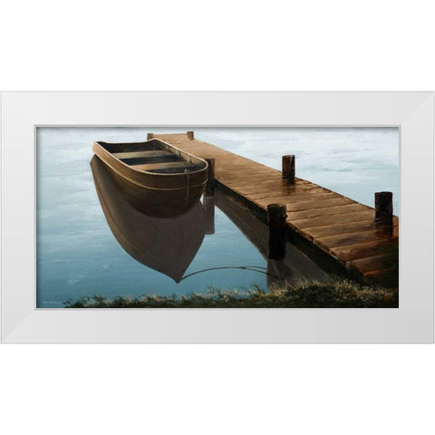 Quiet Blue Morning White Modern Wood Framed Art Print by Nawrocke, Bruce