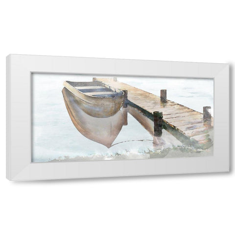 Nostalgic Pier White Modern Wood Framed Art Print by Nawrocke, Bruce