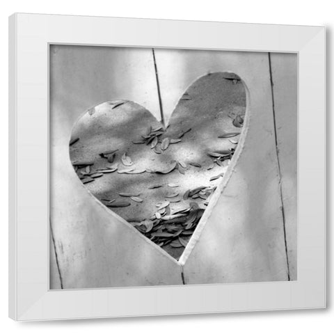 B-W Heart Full of Love White Modern Wood Framed Art Print by Peck, Gail