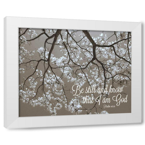 Be Still White Modern Wood Framed Art Print by Peck, Gail