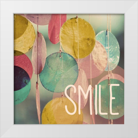 Smile White Modern Wood Framed Art Print by Peck, Gail
