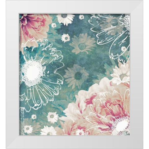 Ethereal Flowers White Modern Wood Framed Art Print by Peck, Gail