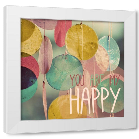 Happy White Modern Wood Framed Art Print by Peck, Gail