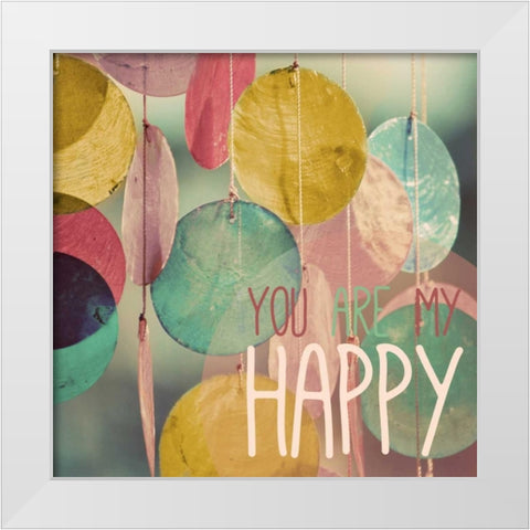 Happy White Modern Wood Framed Art Print by Peck, Gail