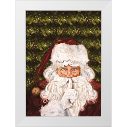 Secret Santa White Modern Wood Framed Art Print by Pinto, Patricia