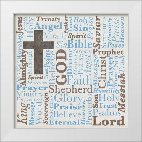 Spiritual Type White Modern Wood Framed Art Print by SD Graphics Studio
