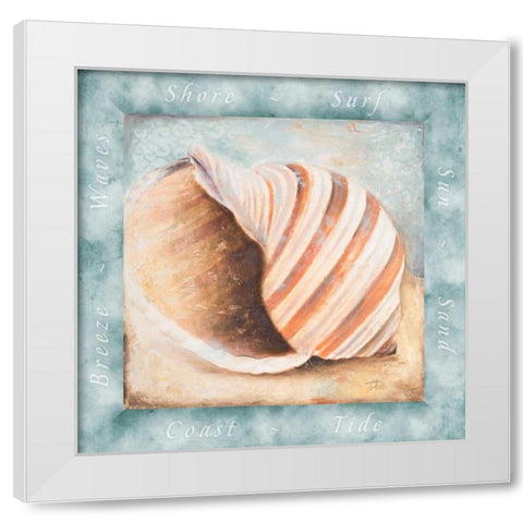 Sun Sand and Surf I White Modern Wood Framed Art Print by Pinto, Patricia