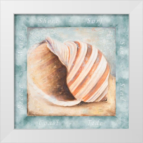 Sun Sand and Surf I White Modern Wood Framed Art Print by Pinto, Patricia