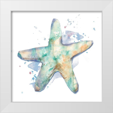 Sun Sand Surf Splash I White Modern Wood Framed Art Print by Pinto, Patricia