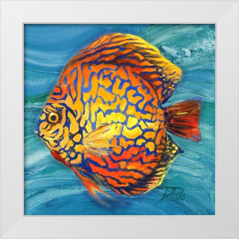Vibrant Sea Life IV White Modern Wood Framed Art Print by Pinto, Patricia
