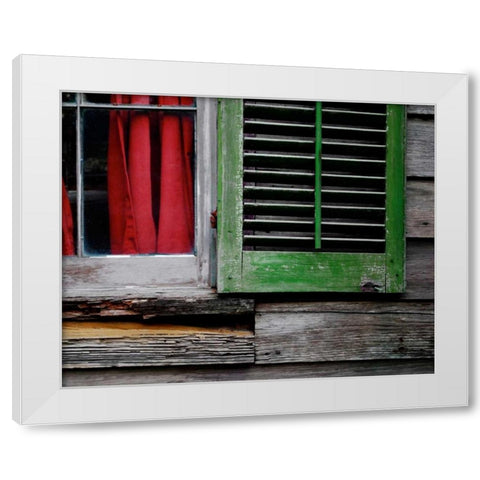 Cabin Shutters White Modern Wood Framed Art Print by Peck, Gail