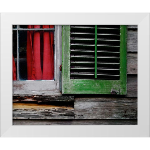 Cabin Shutters White Modern Wood Framed Art Print by Peck, Gail