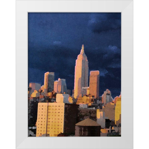 The City I White Modern Wood Framed Art Print by Biscardi, Nicholas