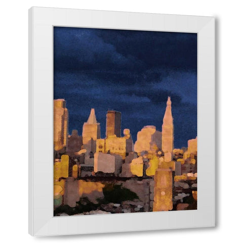 The City II White Modern Wood Framed Art Print by Biscardi, Nicholas