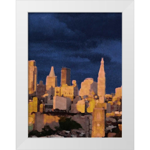 The City II White Modern Wood Framed Art Print by Biscardi, Nicholas