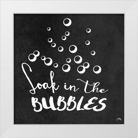 Soak in the Bubbles White Modern Wood Framed Art Print by Medley, Elizabeth