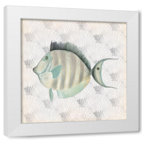 Neutral Vintage Fish I White Modern Wood Framed Art Print by Medley, Elizabeth