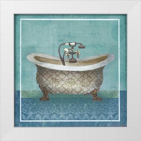 Regal Blue Tub II White Modern Wood Framed Art Print by Medley, Elizabeth