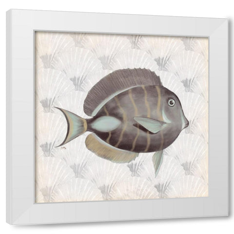 Neutral Vintage Fish II White Modern Wood Framed Art Print by Medley, Elizabeth