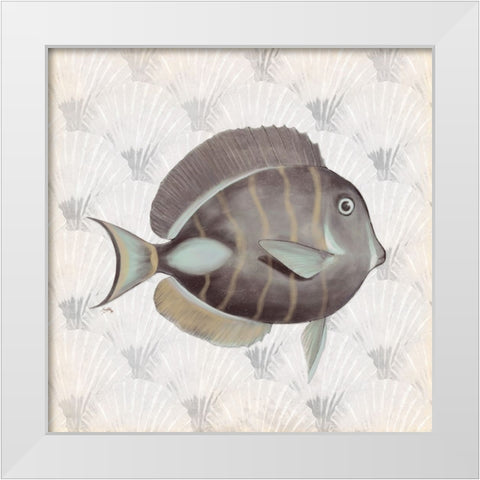 Neutral Vintage Fish II White Modern Wood Framed Art Print by Medley, Elizabeth