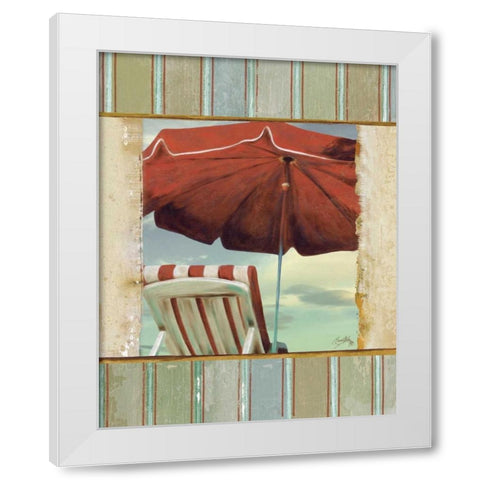 Chaise de Plage I White Modern Wood Framed Art Print by Medley, Elizabeth