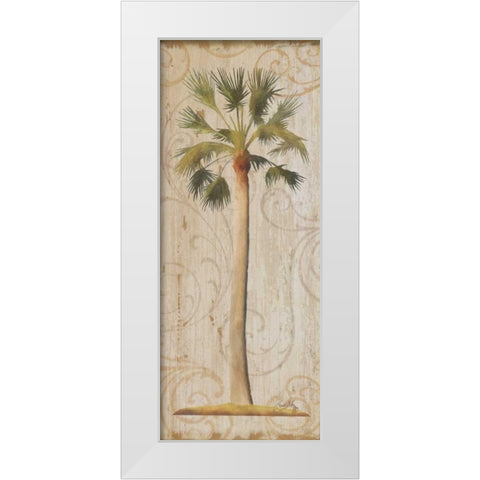 Palm Swirls I White Modern Wood Framed Art Print by Medley, Elizabeth