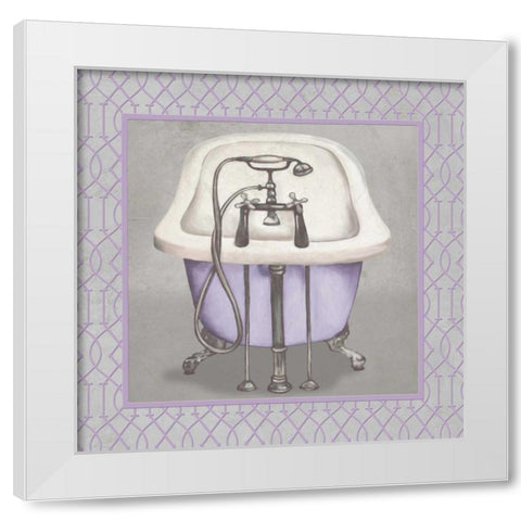 Lavender Bathroom I White Modern Wood Framed Art Print by Medley, Elizabeth