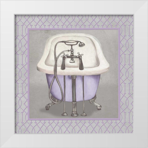 Lavender Bathroom I White Modern Wood Framed Art Print by Medley, Elizabeth