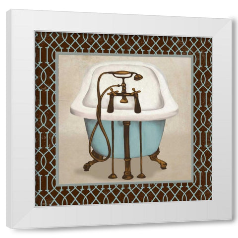 Chic Lattice Bath I White Modern Wood Framed Art Print by Medley, Elizabeth