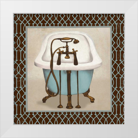 Chic Lattice Bath I White Modern Wood Framed Art Print by Medley, Elizabeth