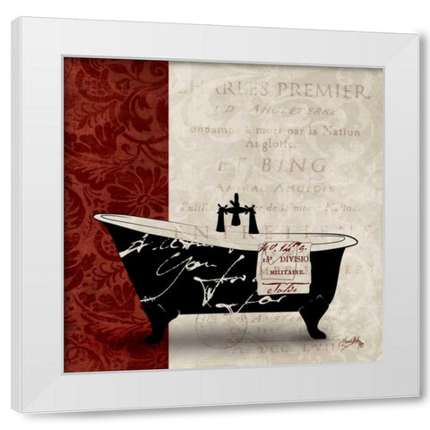 Red and Black Bath Tub I White Modern Wood Framed Art Print by Medley, Elizabeth