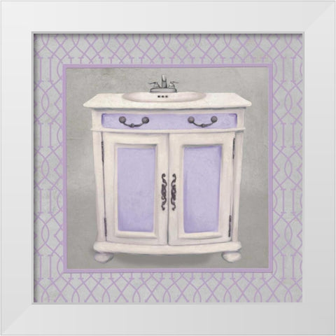 Lavender Bathroom II White Modern Wood Framed Art Print by Medley, Elizabeth