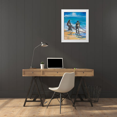 Fishermans Cove White Modern Wood Framed Art Print by Slivka, Jane