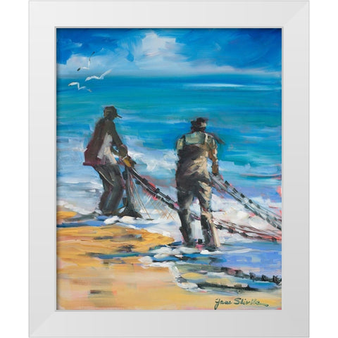 Fishermans Cove White Modern Wood Framed Art Print by Slivka, Jane