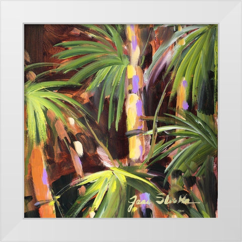Palms in the Night I White Modern Wood Framed Art Print by Slivka, Jane