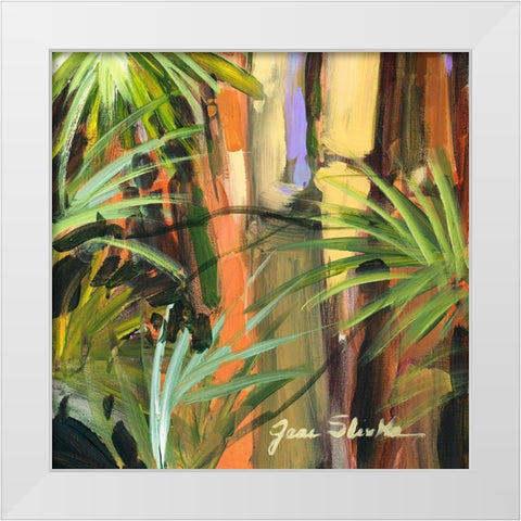 Palms in the Night II White Modern Wood Framed Art Print by Slivka, Jane