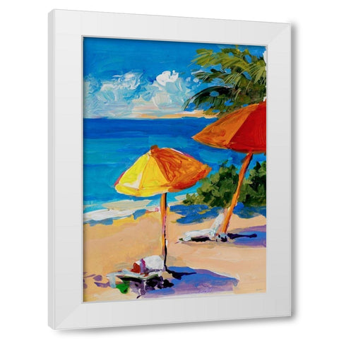 Caribbean Coast White Modern Wood Framed Art Print by Slivka, Jane