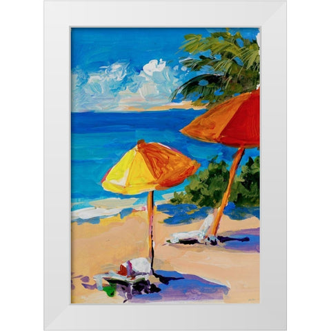 Caribbean Coast White Modern Wood Framed Art Print by Slivka, Jane