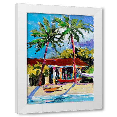 Caribbean Shore White Modern Wood Framed Art Print by Slivka, Jane