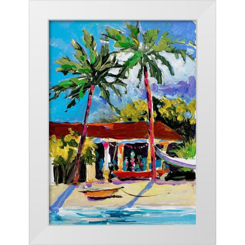 Caribbean Shore White Modern Wood Framed Art Print by Slivka, Jane