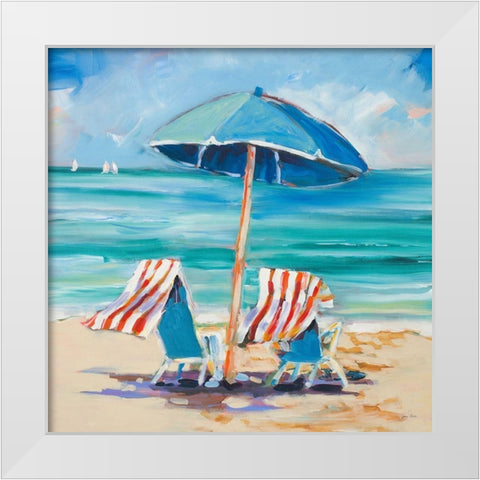 Caribbean Delight White Modern Wood Framed Art Print by Slivka, Jane