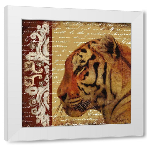 Safari Script II White Modern Wood Framed Art Print by Pinto, Patricia