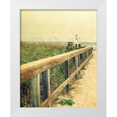 Beach Rails I White Modern Wood Framed Art Print by Saghini, Lisa Hill