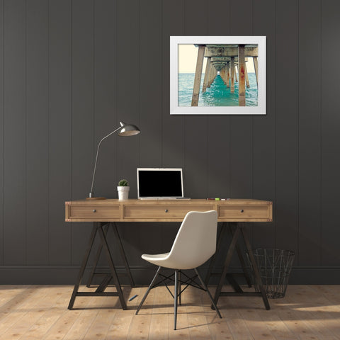 Juno Pier White Modern Wood Framed Art Print by Saghini, Lisa Hill