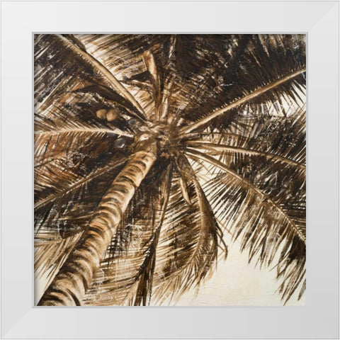 Coconut Palm II White Modern Wood Framed Art Print by Pinto, Patricia
