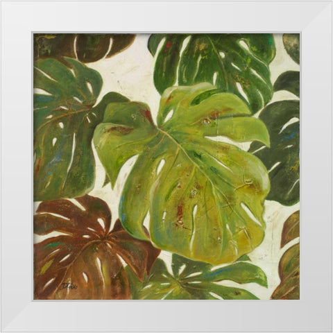 Green Touch I White Modern Wood Framed Art Print by Pinto, Patricia