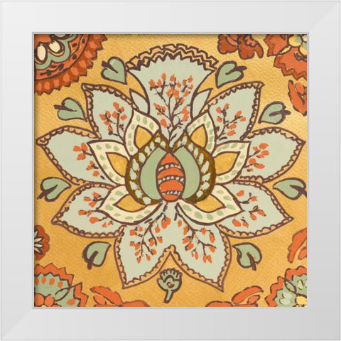 Persian Floral V White Modern Wood Framed Art Print by Loreth, Lanie