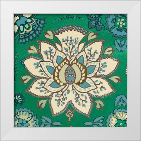 Persian Emerald I White Modern Wood Framed Art Print by Loreth, Lanie