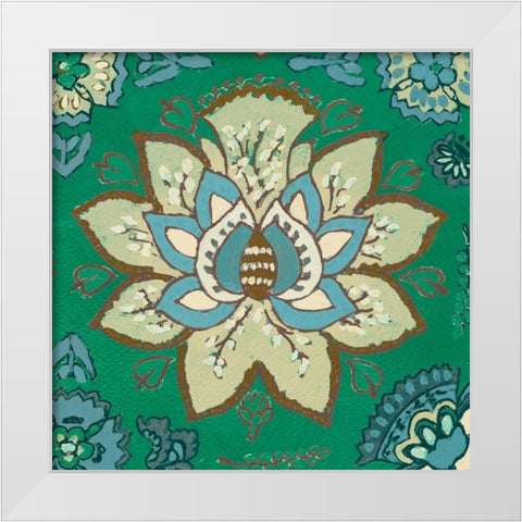 Persian Emerald II White Modern Wood Framed Art Print by Loreth, Lanie